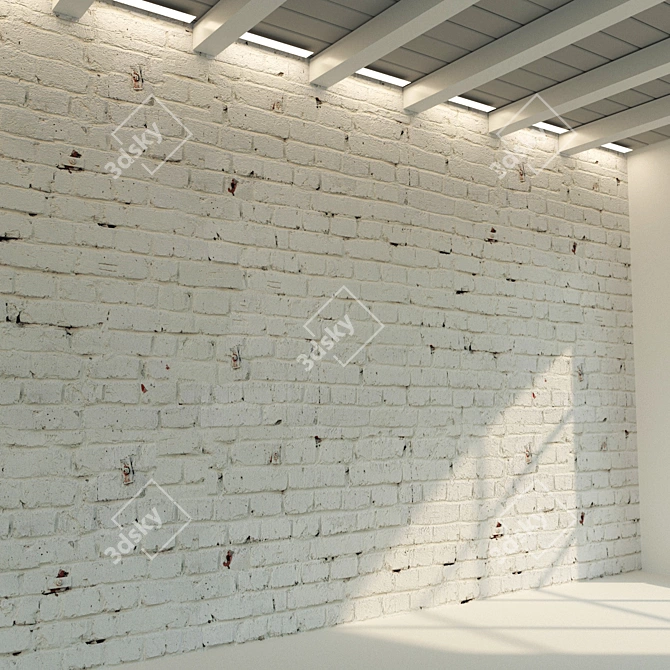 Vintage Brick Wall Texture 3D model image 1