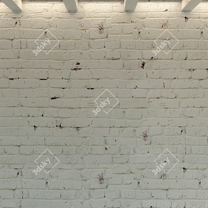 Vintage Brick Wall Texture 3D model image 3