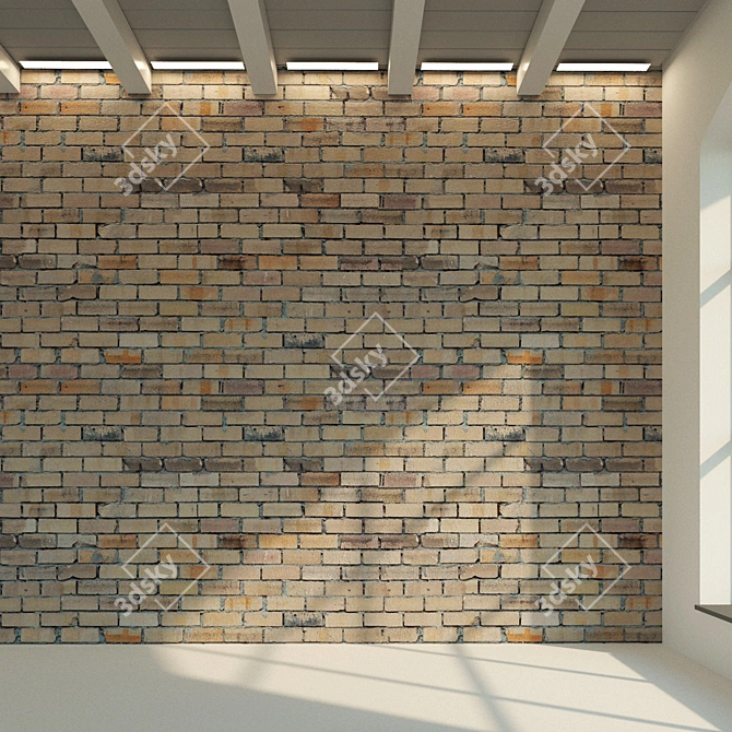 Vintage Brick Wall Textures 3D model image 2