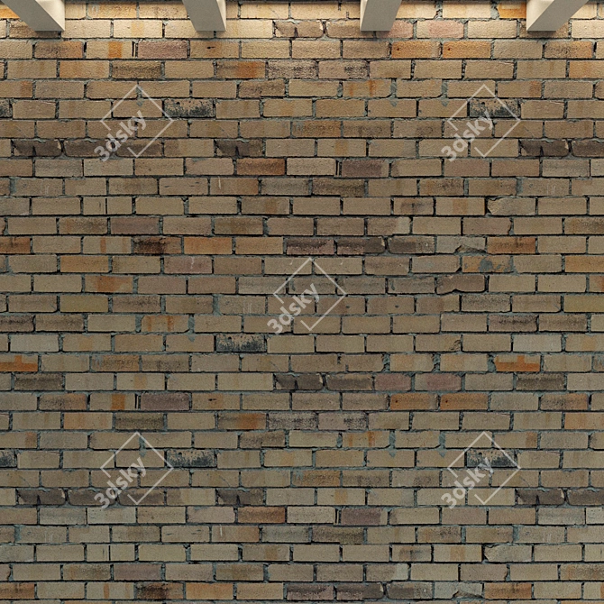 Vintage Brick Wall Textures 3D model image 3