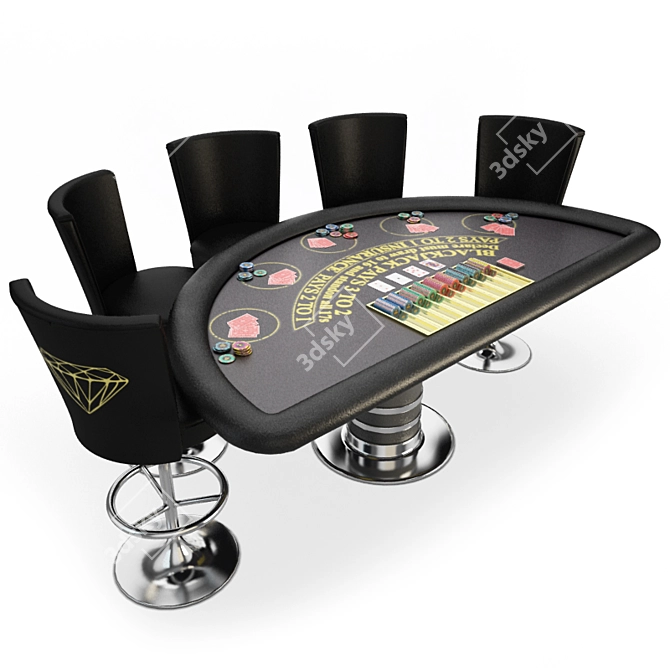 Ultimate Blackjack Table Set 3D model image 1