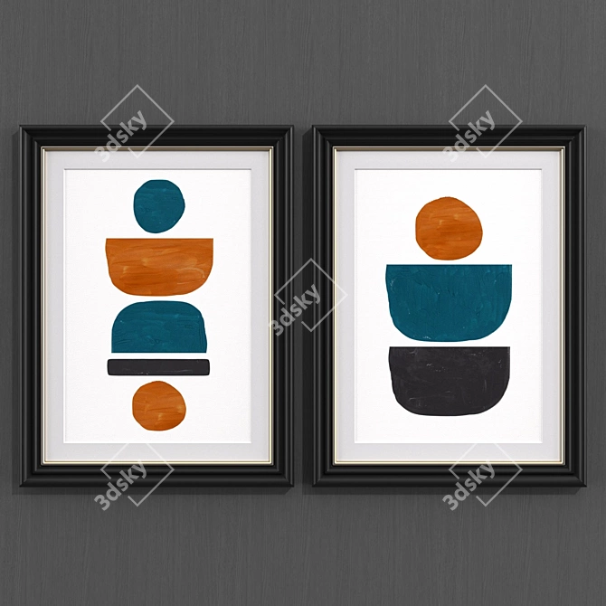 Contemporary Abstract Art Prints 3D model image 1