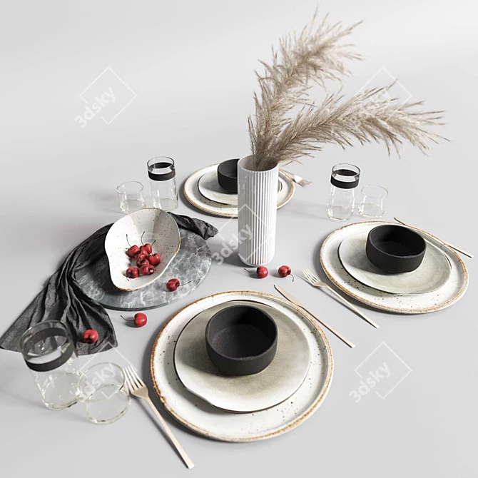 Elegance Serving Set 3D model image 1