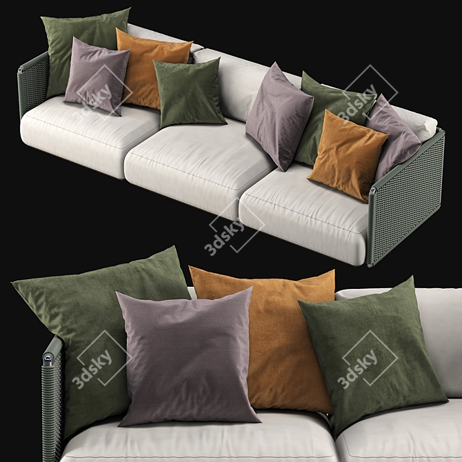 Elegant Flexform Eddy Sofa 3D model image 2