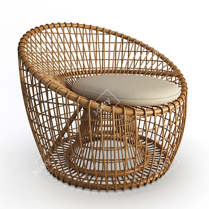 Trendy Nest Rattan Armchair 3D model image 1