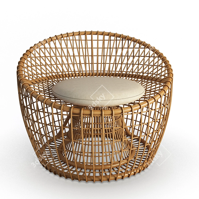 Trendy Nest Rattan Armchair 3D model image 2