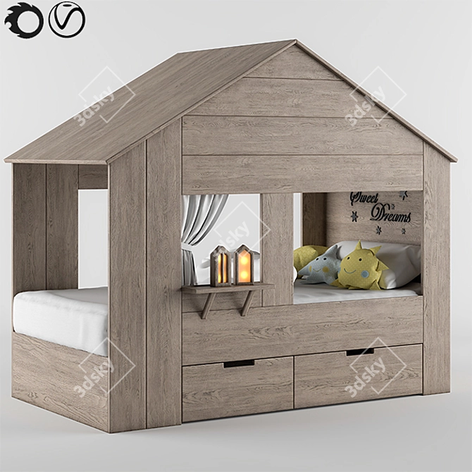 Castle Dreams Kids Bed 3D model image 1