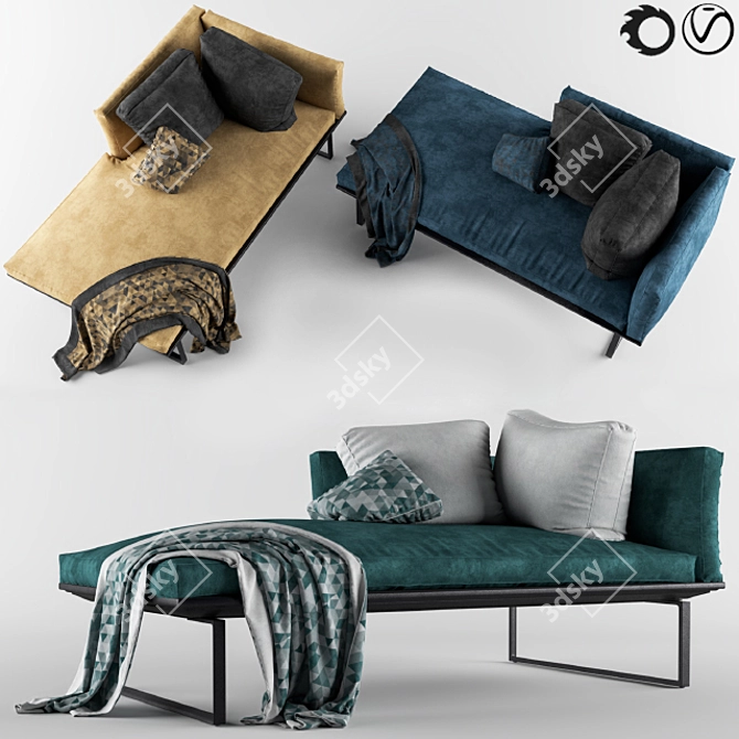 Modern 86*160 Poly Sofa 3D model image 1