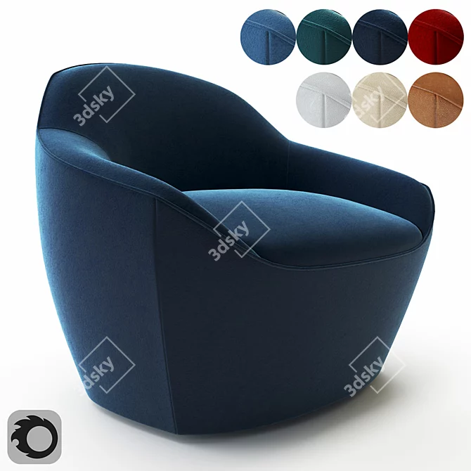 Bernhardt Design Becca Armchair: Sleek & Stylish Accent Seating 3D model image 1