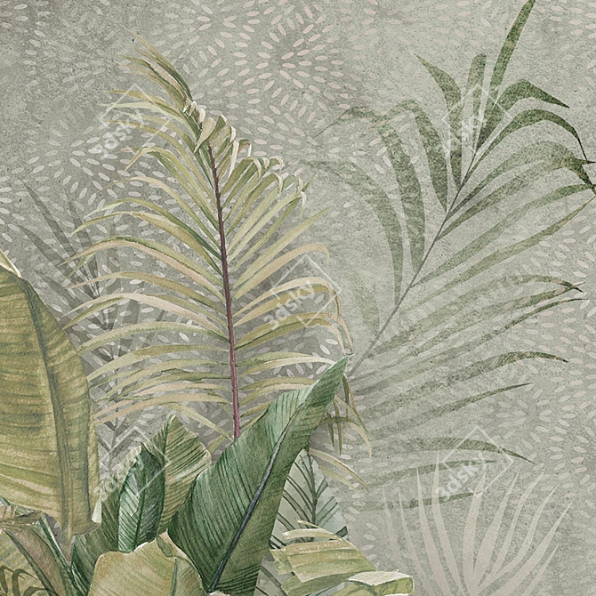 Ethnic Leaves Wallpaper: Eco-Friendly, Waterproof, Easy to Paste 3D model image 2