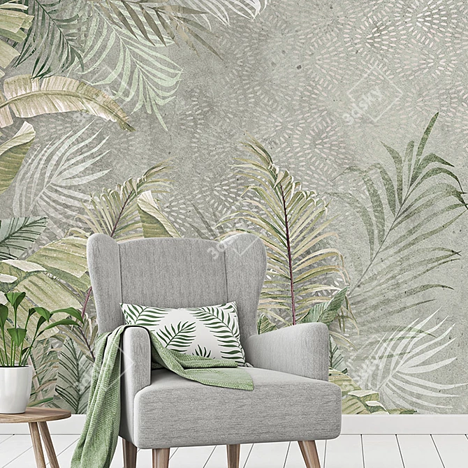 Ethnic Leaves Wallpaper: Eco-Friendly, Waterproof, Easy to Paste 3D model image 3