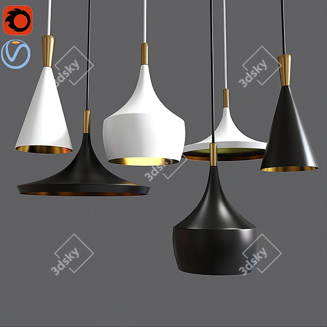 Industrial Loft Pendant: Modern Lighting Fixture 3D model image 1