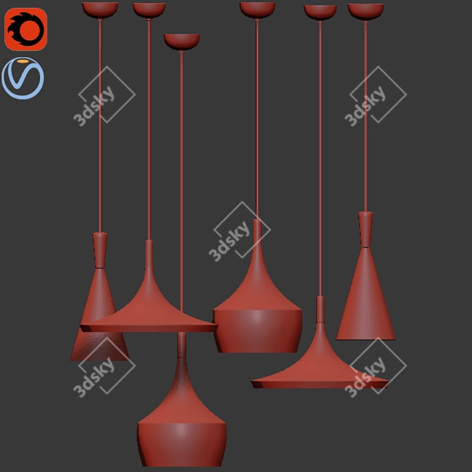 Industrial Loft Pendant: Modern Lighting Fixture 3D model image 2