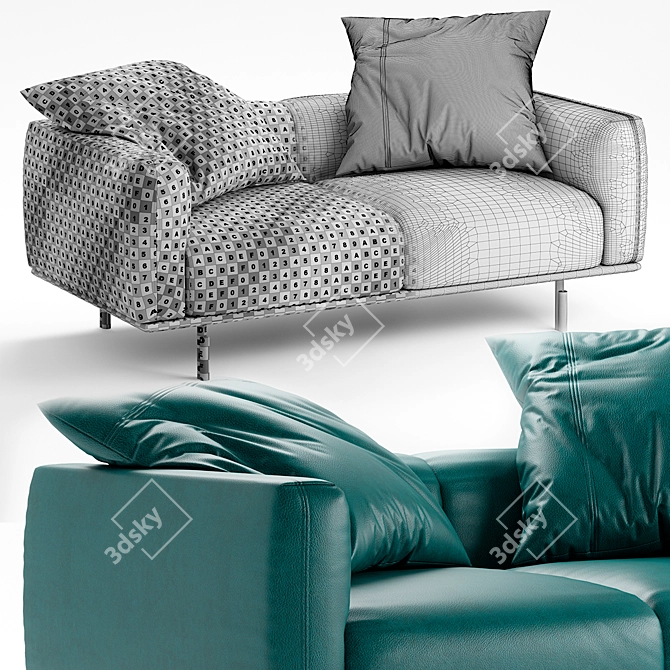 Binario Sofa: Modern and Versatile Seating Solution 3D model image 2