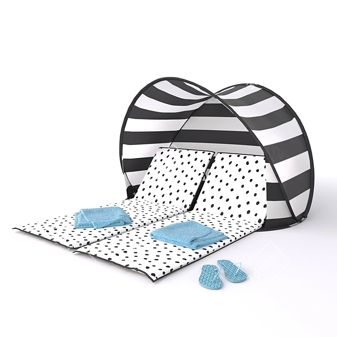 Sunbathing Bliss: Chaise Lounge Tent 3D model image 1