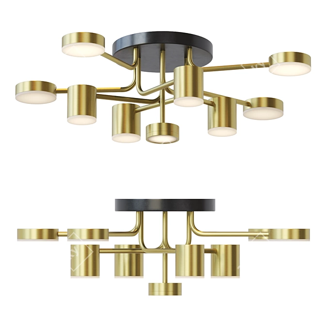 Sleek LED Ceiling Chandelier 3D model image 1