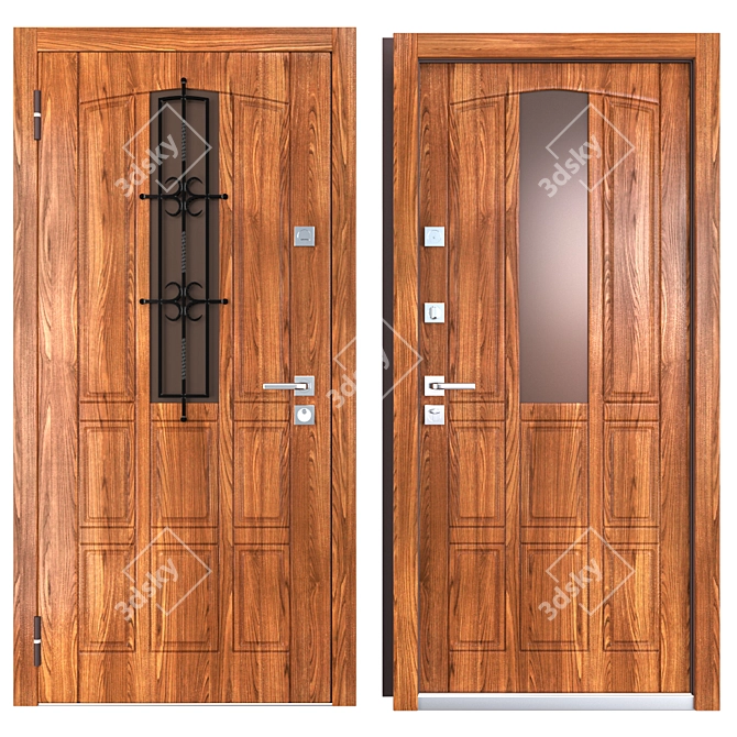 Cation Entrance Metal Door with Your Frame 3D model image 3