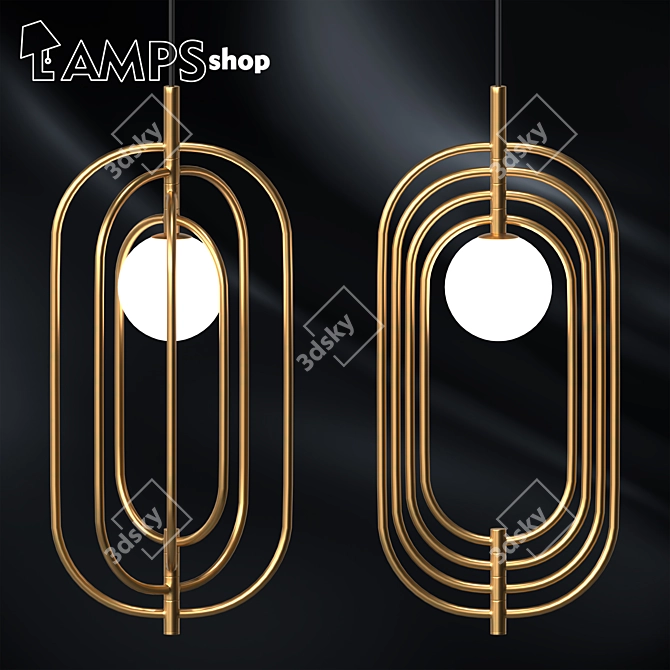 Elegant Turner Pendant Light 3D model image 1