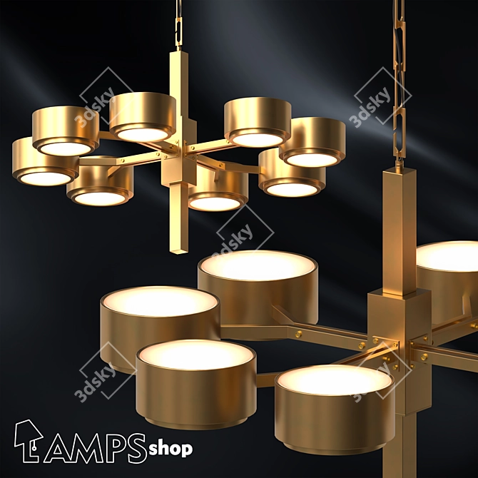 Elegant Silvia Chandelier 3D model image 1