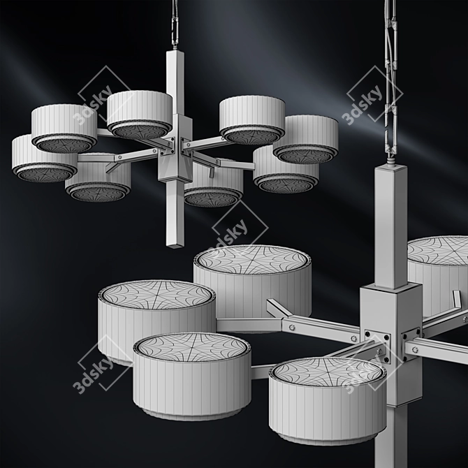 Elegant Silvia Chandelier 3D model image 2