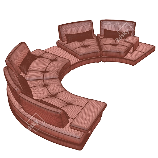 Coastal Comfort: Roche Bobois Beach Bay Sofa 3D model image 3