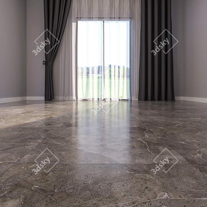 Elegant Marble Floor Design 3D model image 2