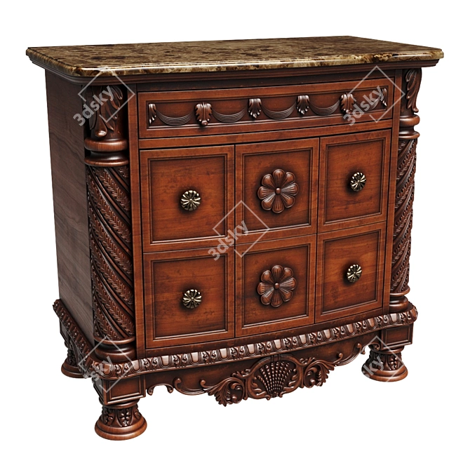 North Shore Nightstand: Elegant and Spacious 3D model image 1