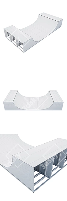 OC Ramps Halfpipe Skateboarding Ramp 3D model image 3