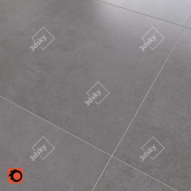 Area Cement Floor Tile: Anthracite, Grey, Ivory Mate Concrete (400x400x10mm) 3D model image 3