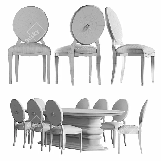 Elegant Opera Dining Set 3D model image 3