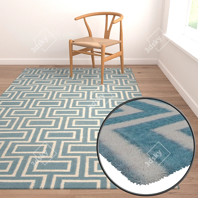 Luxury Carpet Set: High-Quality Textures. 3D model image 2