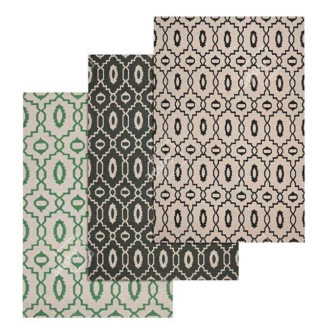 Title: Luxury Set of Textured Carpets 3D model image 1