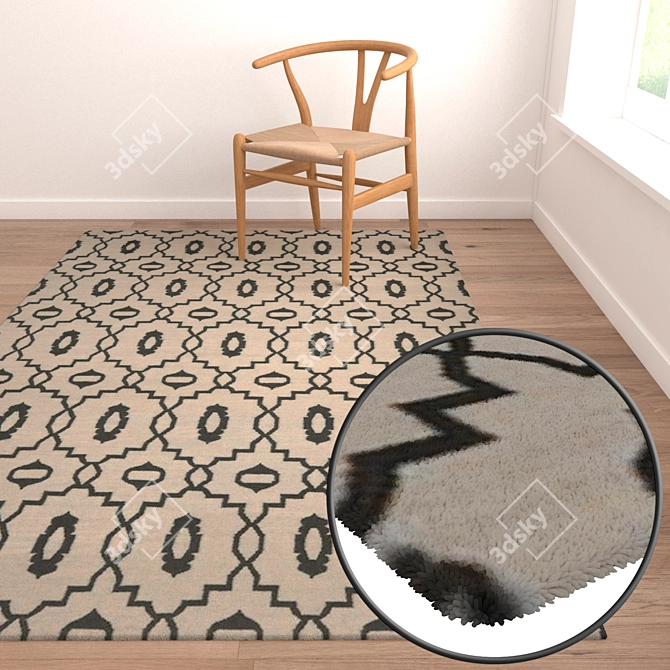 Title: Luxury Set of Textured Carpets 3D model image 2