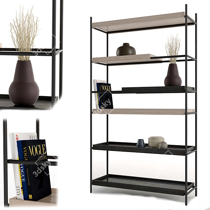 Modular Rod Shelf Rack 3D model image 1