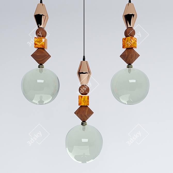 Title: Elegant Pandora Light Pendant 3D model image 1