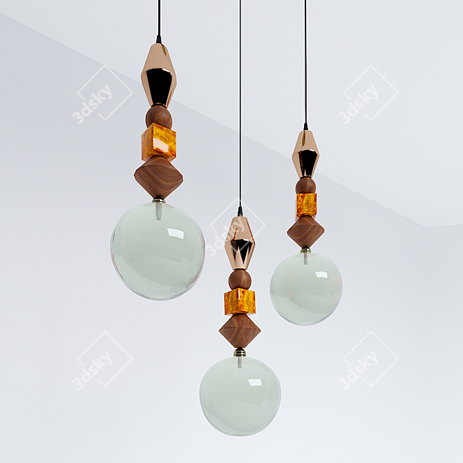 Title: Elegant Pandora Light Pendant 3D model image 2