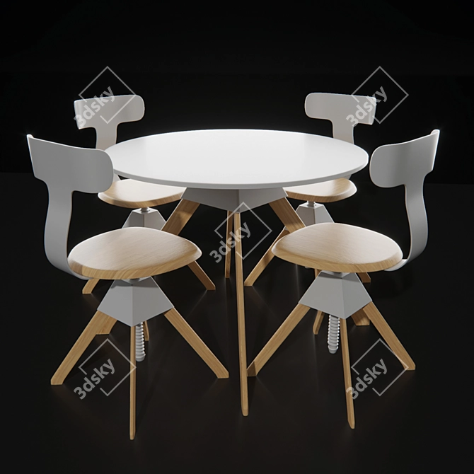 Modern Round Dining Table: The Wild Bunch 3D model image 1