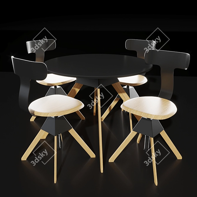 Modern Round Dining Table: The Wild Bunch 3D model image 2