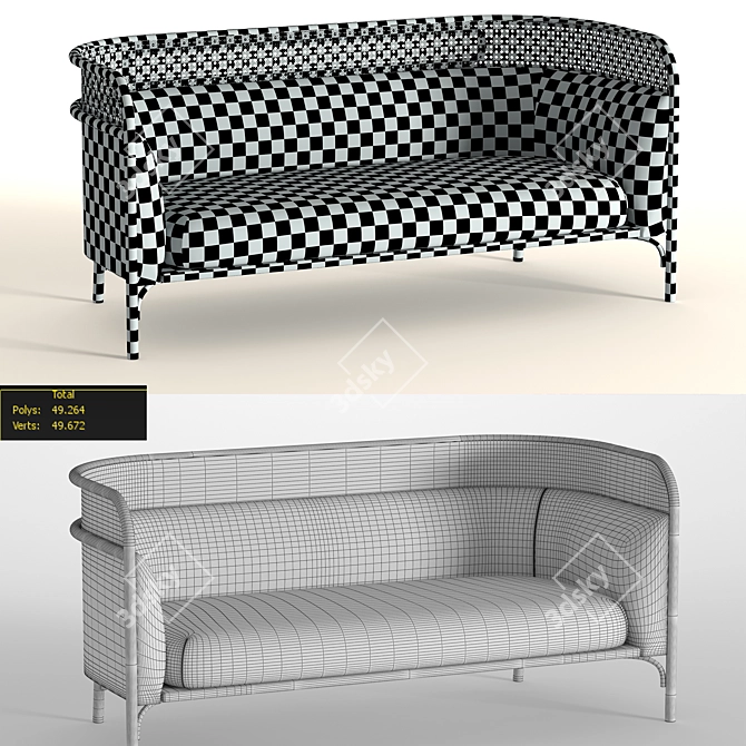 Elegant Targa Sofa: Stylish and Comfortable 3D model image 2