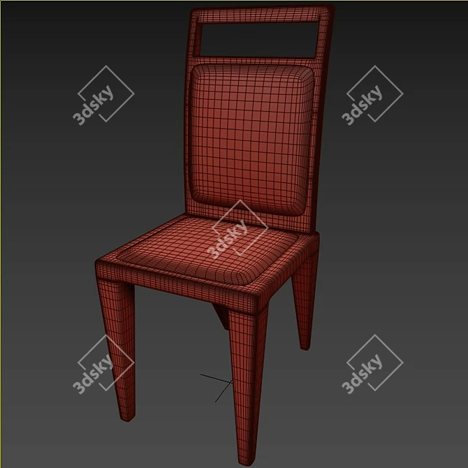 Lacquered Wood Designer Chair 3D model image 2