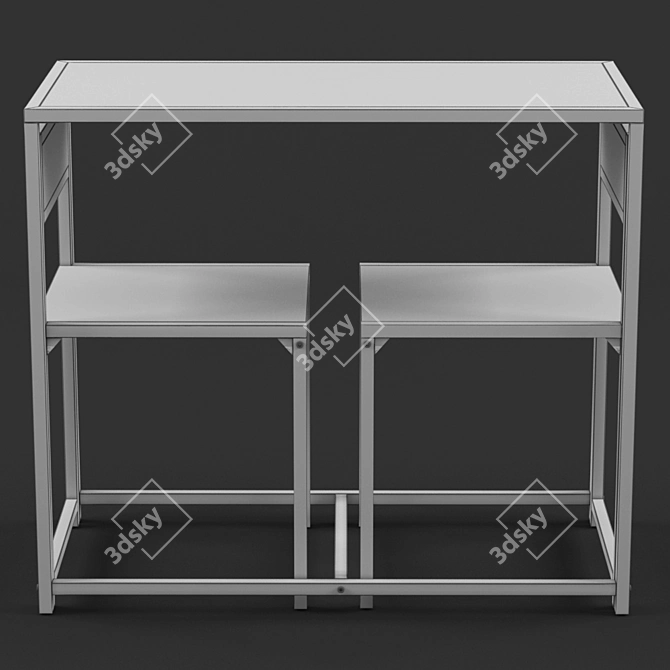Bertille Table & Chairs Set 3D model image 3