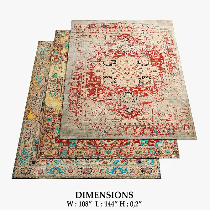 Erased Heritage Serapi Rugs 3D model image 1