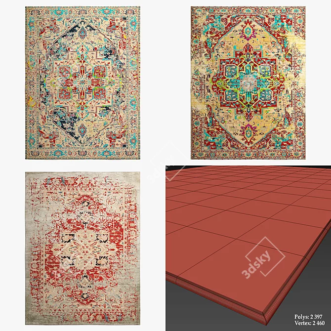 Erased Heritage Serapi Rugs 3D model image 2