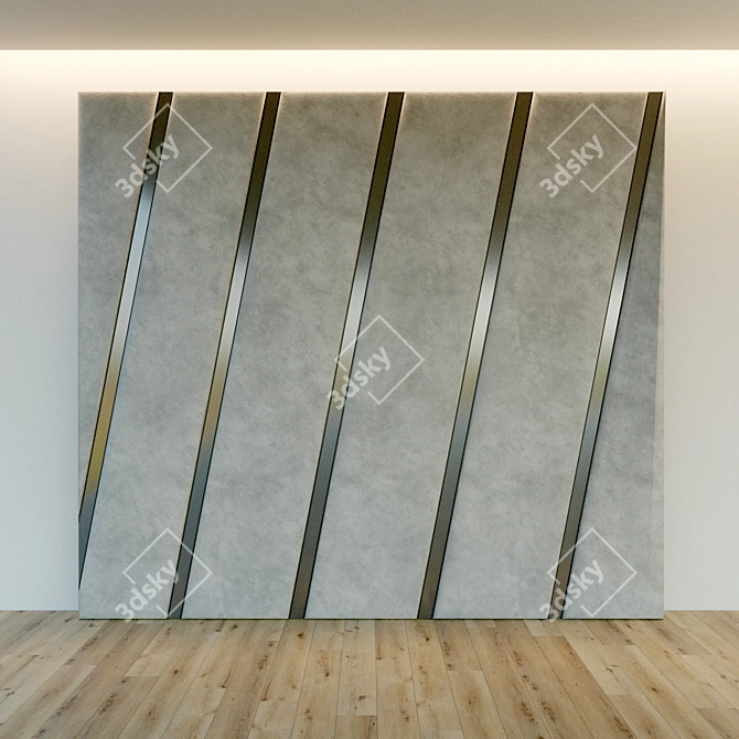 Elegant Soft Panel Wall Decoration 3D model image 2