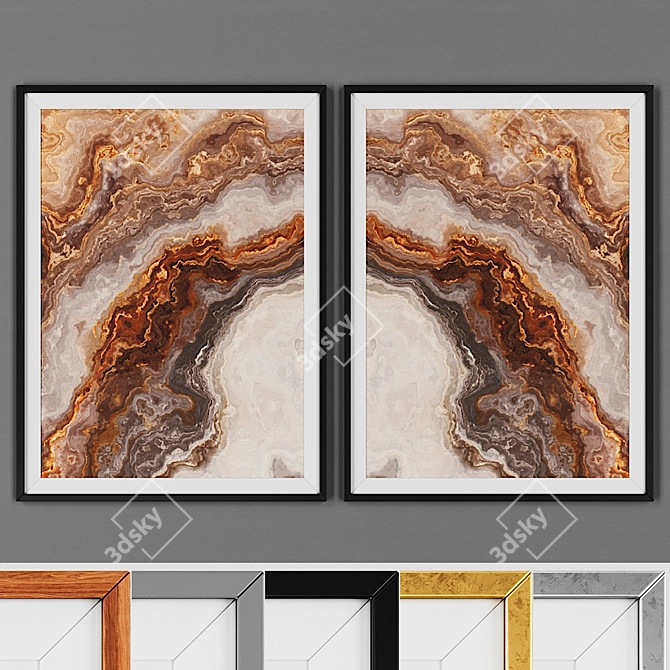 Modern Style Picture Frame Set 3D model image 1