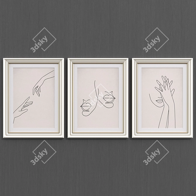 Contemporary Line Art Collection 3D model image 2