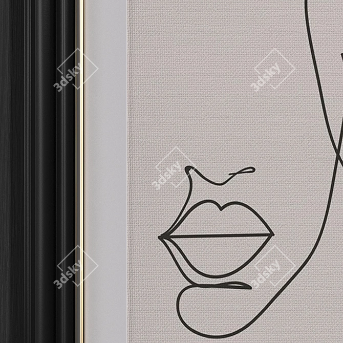 Contemporary Line Art Collection 3D model image 3