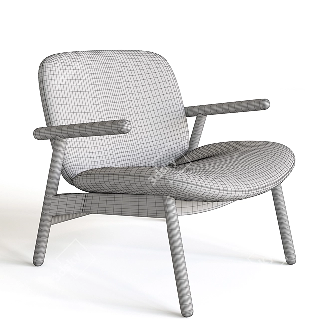 Cosh Armchair: Iconic Design, Sustainable Wood 3D model image 2