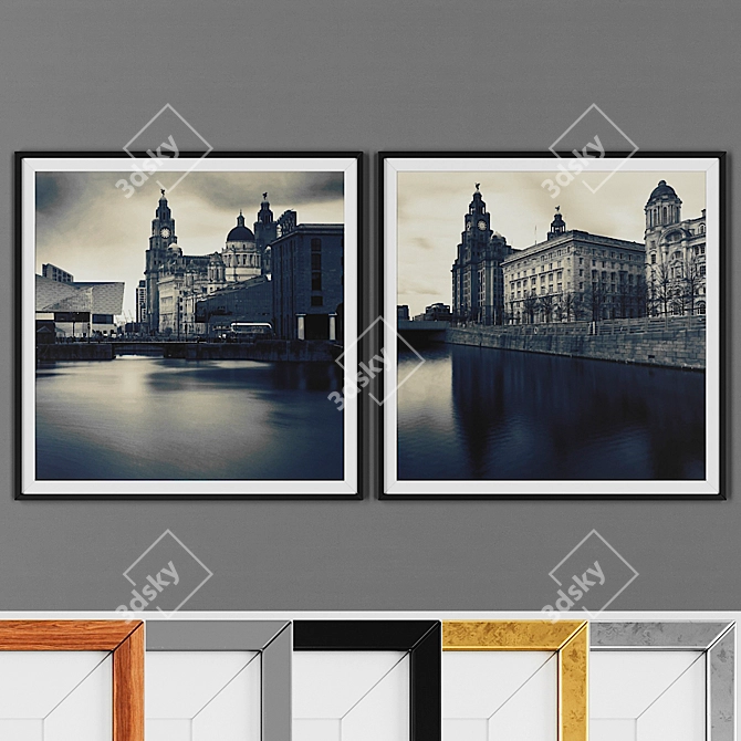 Versatile Set of 2 Frames: 5 Options, Elegant Finish 3D model image 1