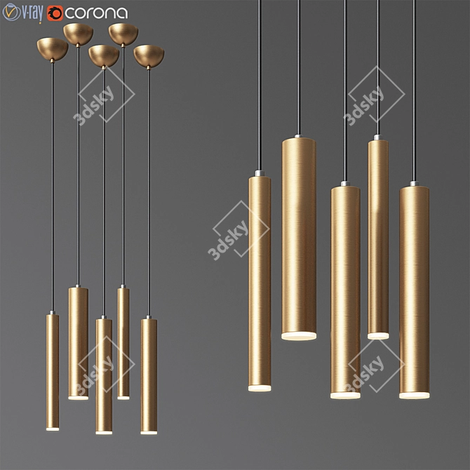 Sleek LED Pendant Light 3D model image 1